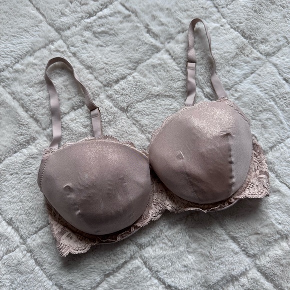 Victoria's Secret | Gold & Cream Metallic Dream Angels Lined Demi | Size 36C - Picture 3 of 14